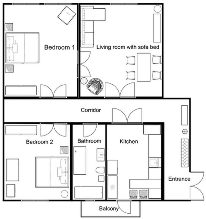 Designer Apartment 110M2 With King Size Beds & Equipped Kitchen Cracovie Extérieur photo